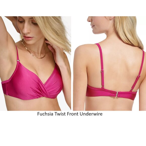 NWT Calvin Klein Womens Underwire Twist Front Tie Sweetheart Bikinis $80 12HL908 - Picture 2 of 5